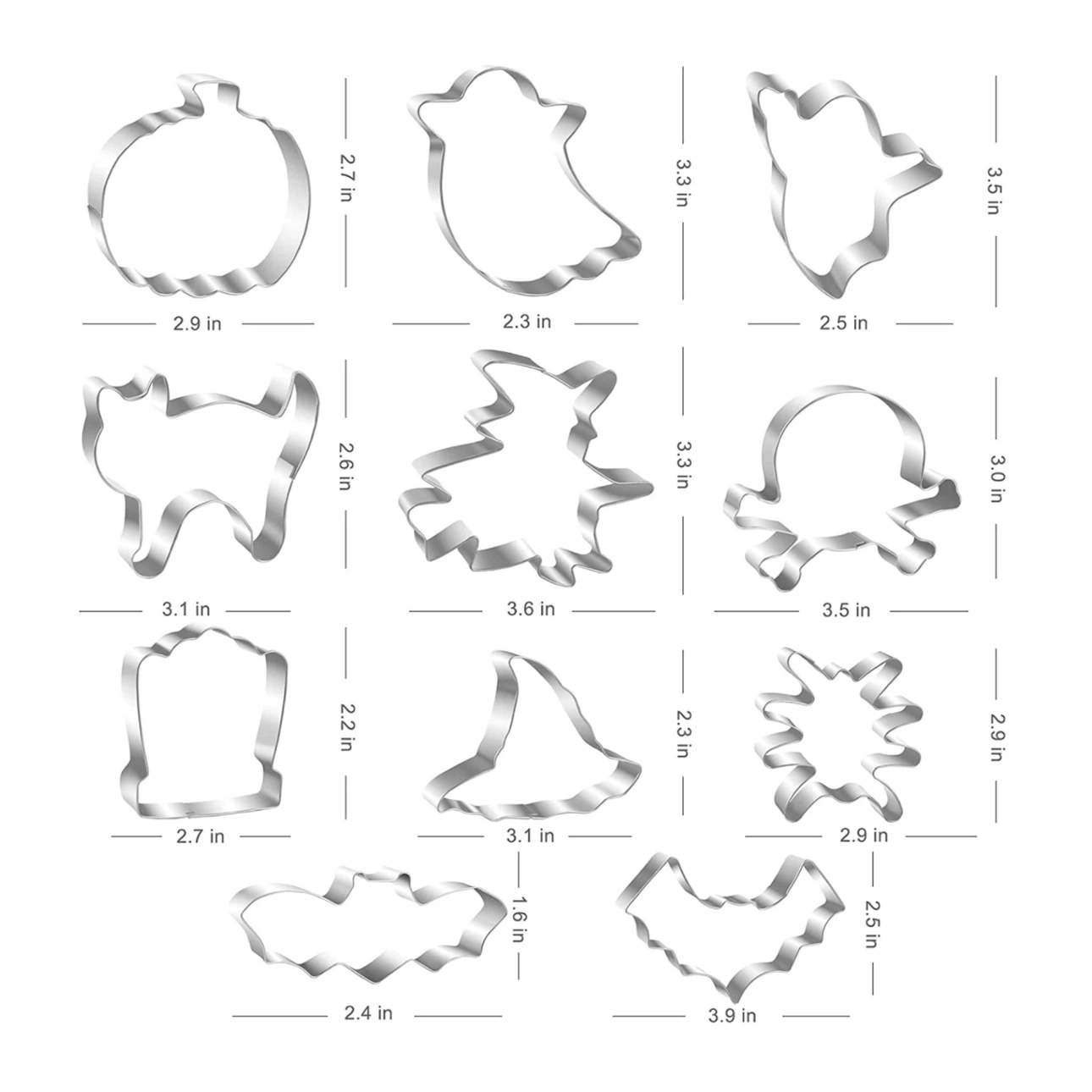Brand new 11 PCs Halloween Stainless Steel Cookie Cutter Set - photo 4