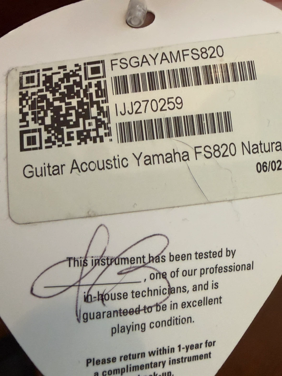 Yamaha FS820 Acoustic Guitar - photo 5