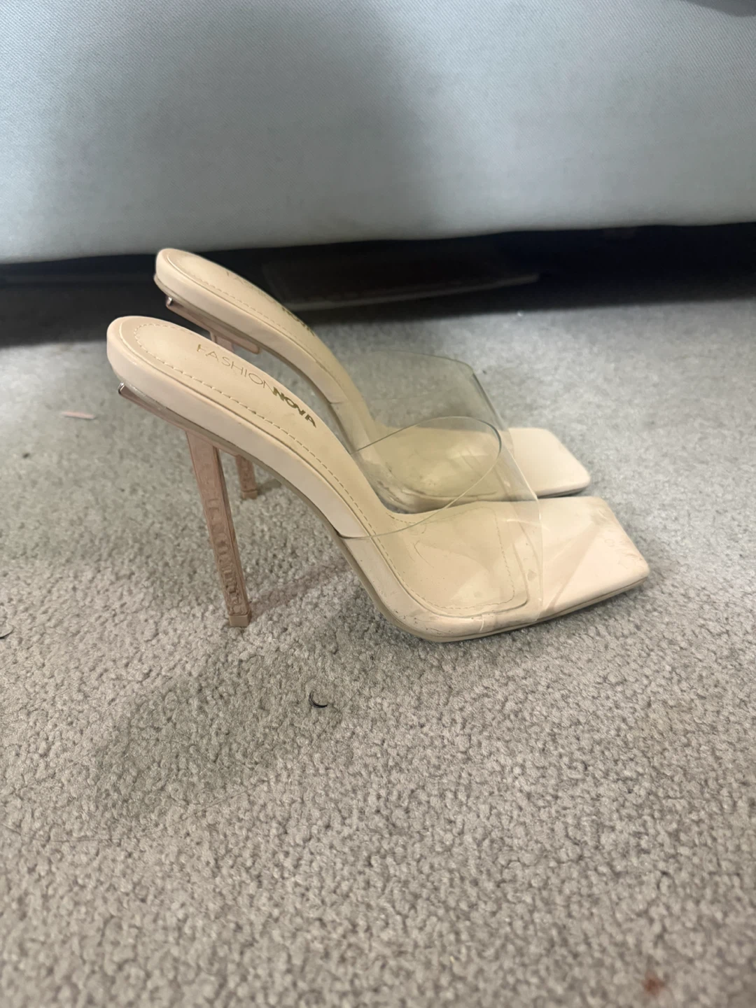 Clear square toe heels - photo 2