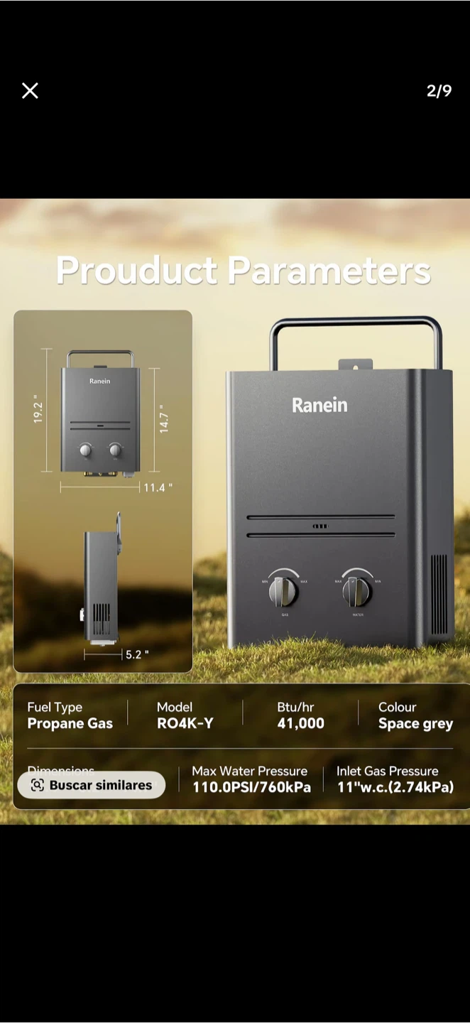Ranein Portable Propane Tankless Water Heater - photo 2