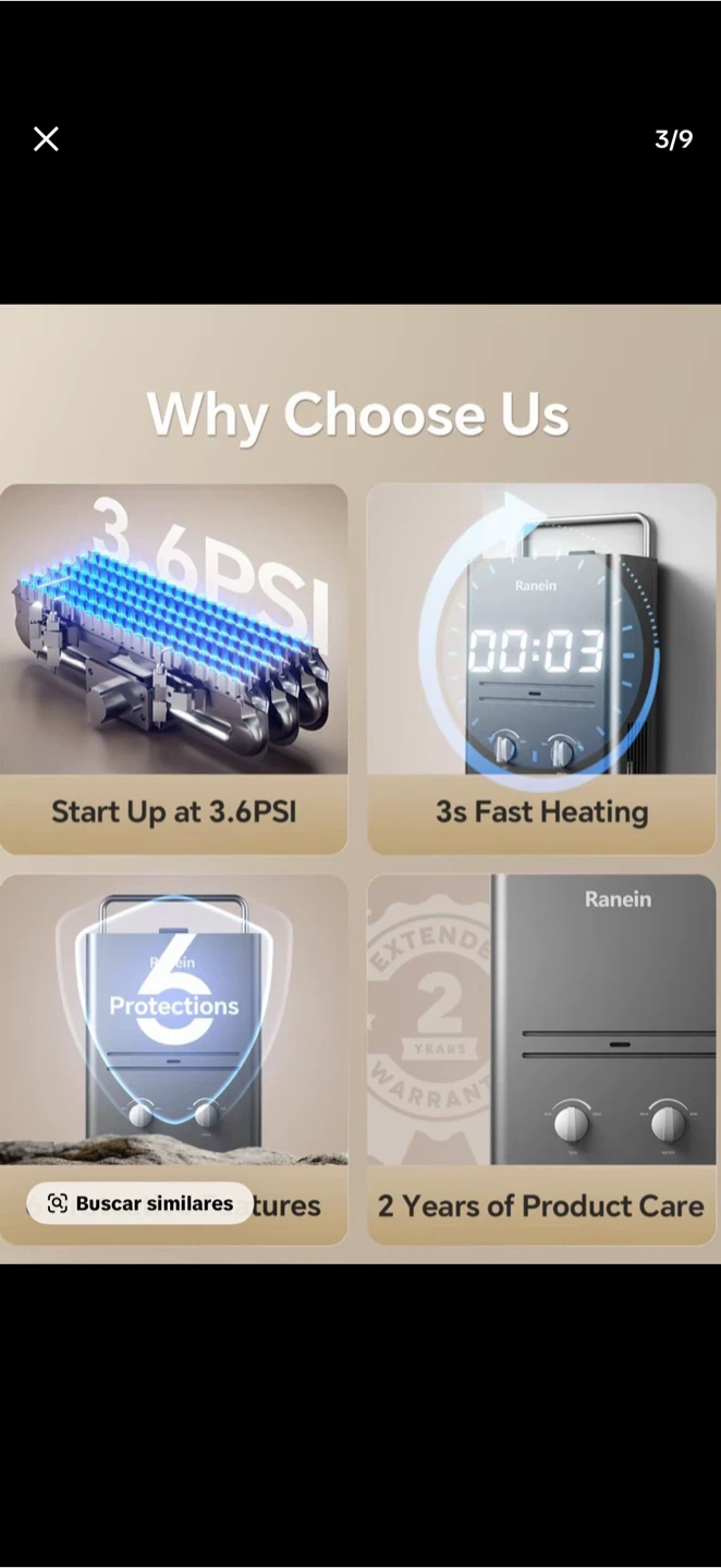 Ranein Portable Propane Tankless Water Heater - photo 3