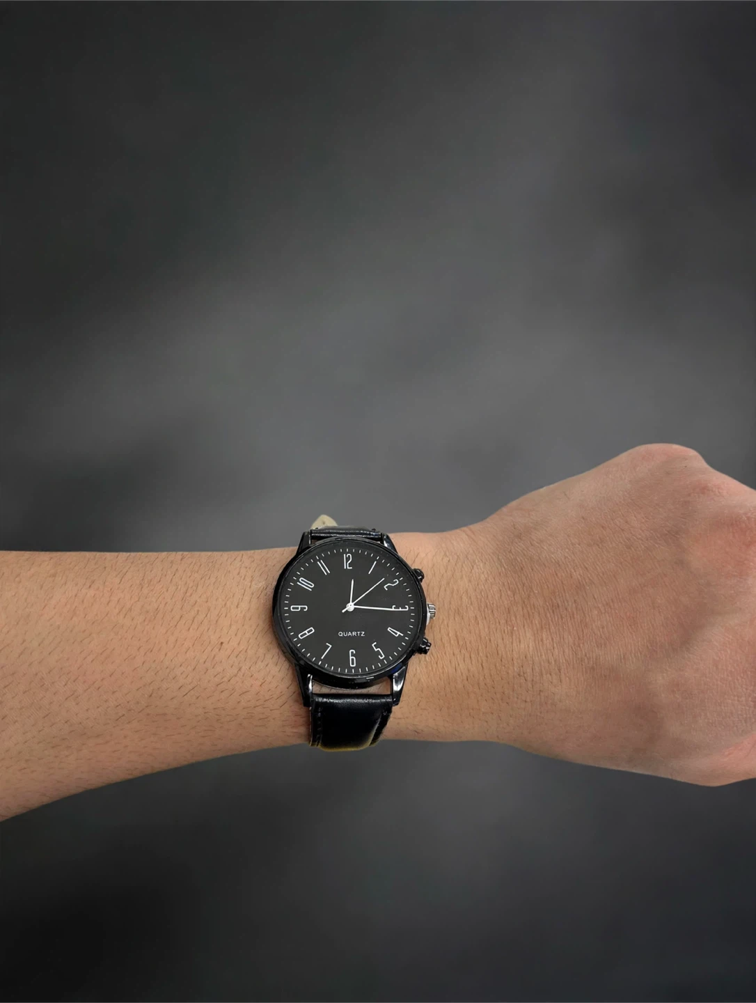 Black Analog Quartz Watch