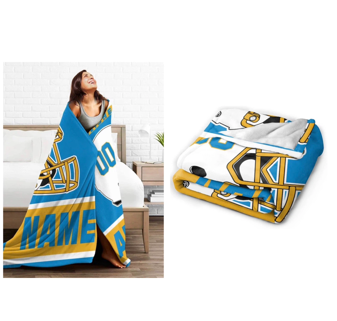 Brand new 80”x60” Football City Throw Blanket - photo 5
