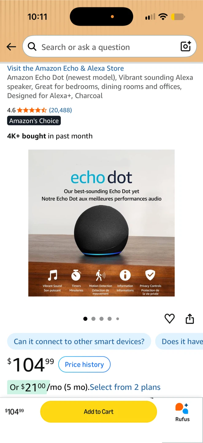 Amazon Echo Dot Charcoal