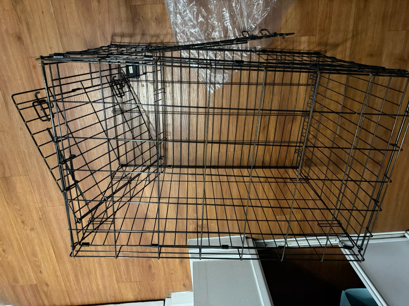 Large Black Metal Dog Crate