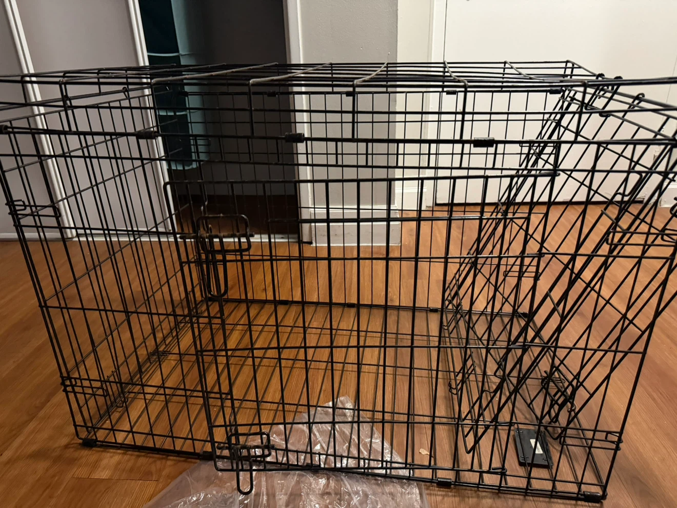 Large Black Metal Dog Crate - photo 2