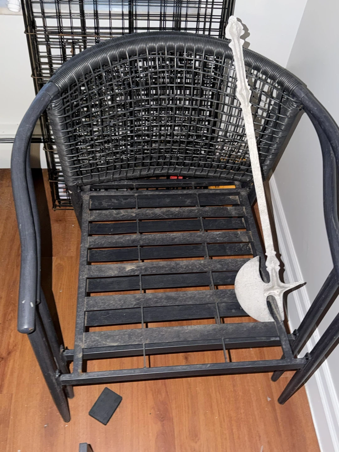 Black Woven Outdoor Chair - photo 2