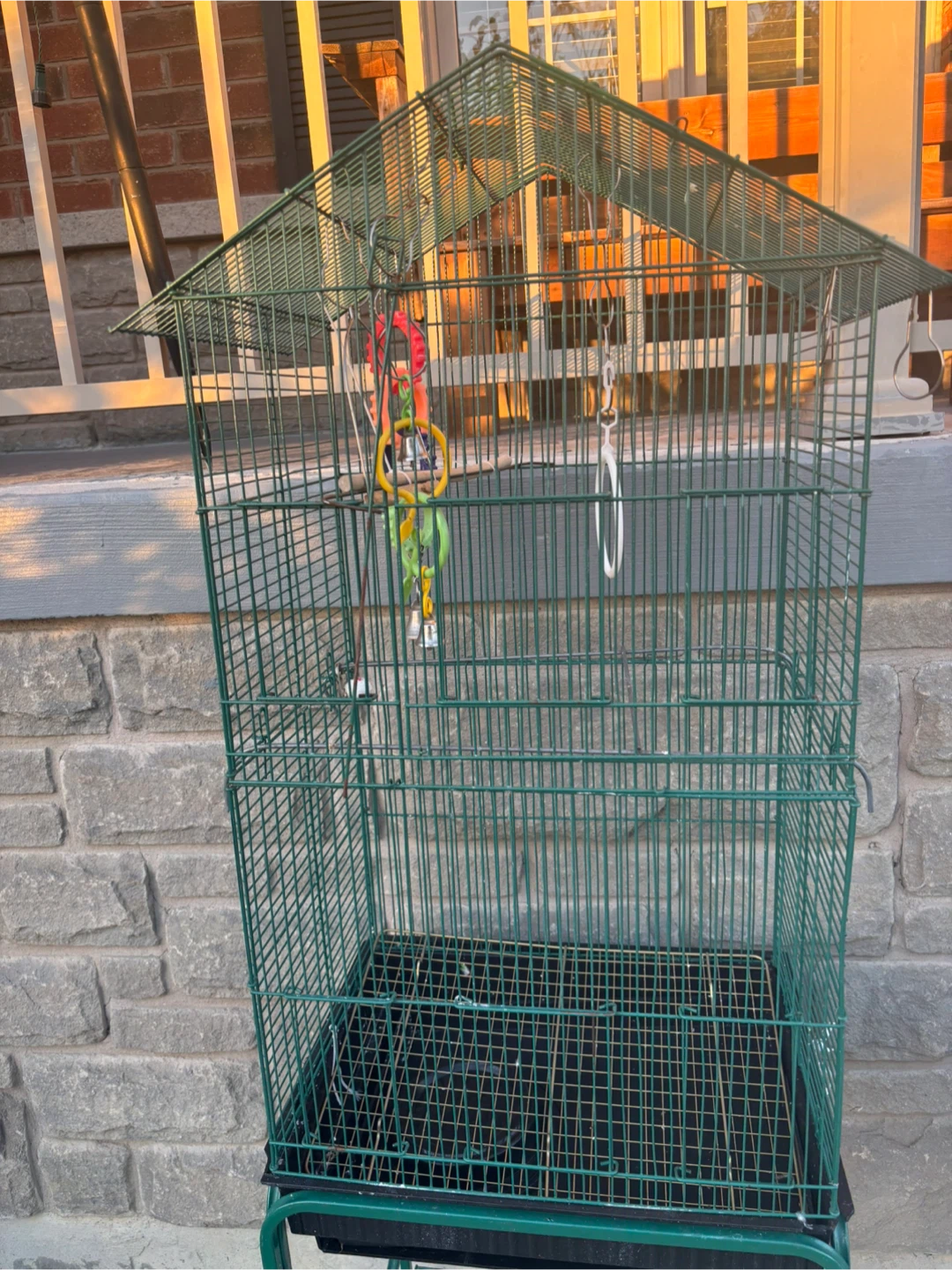 Green Pet Bird Cage with Stand - photo 2