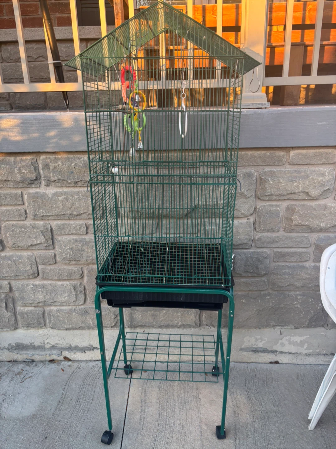 Green Pet Bird Cage with Stand - photo 3