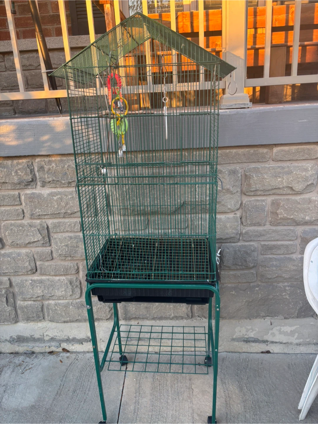 Green Pet Bird Cage with Stand - photo 4