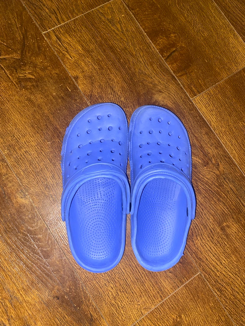 Blue foam clogs crocs