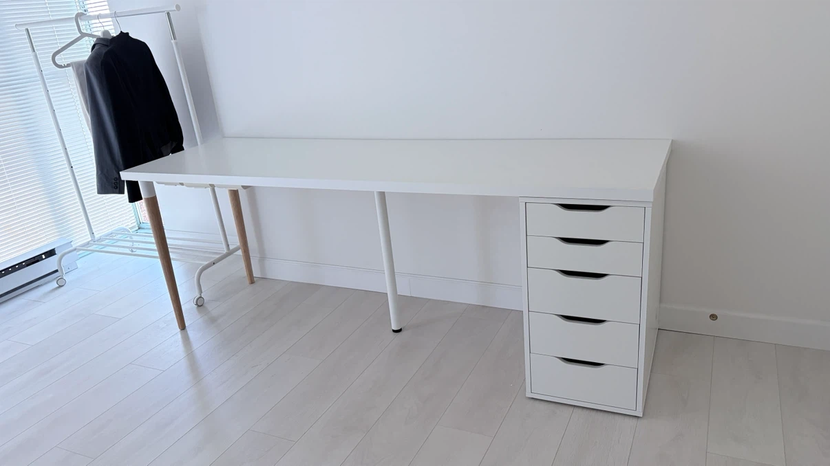 IKEA Desk with ALEX Drawer Unit