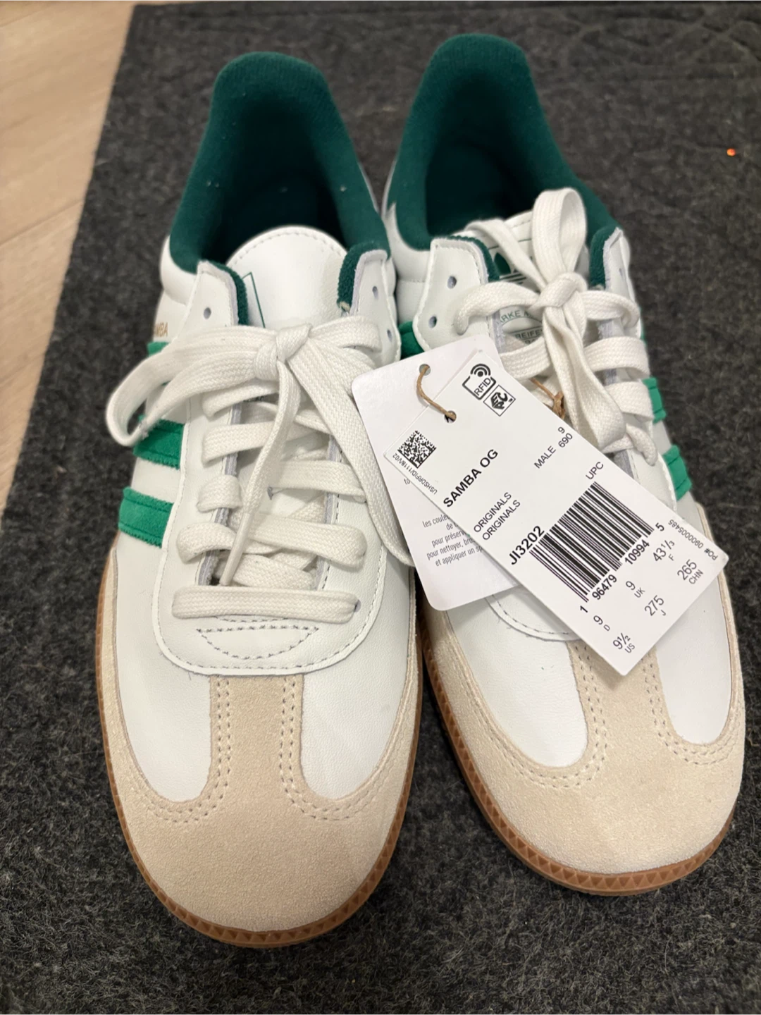 Adidas Samba OG White Green Size 9.5 US - photo 2