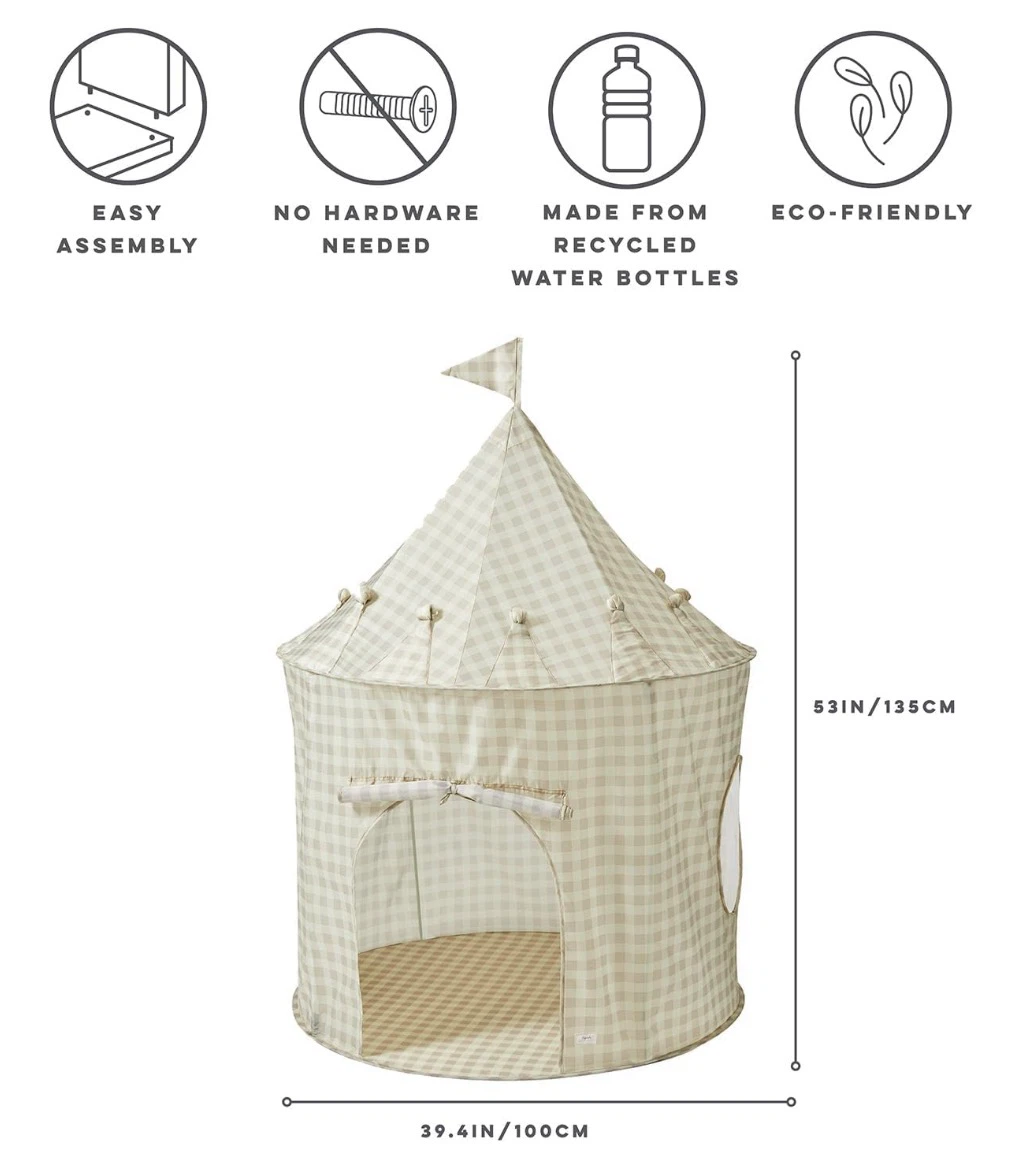3 Sprouts Children’s Play Tent – Gingham Beige –New in Box - photo 3