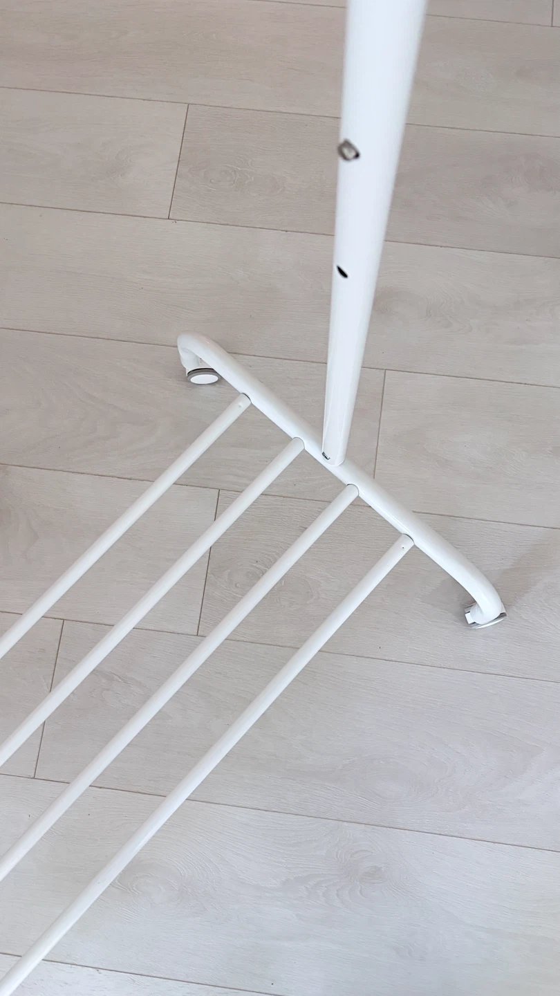 White Metal Clothing Rack on Wheels - photo 5