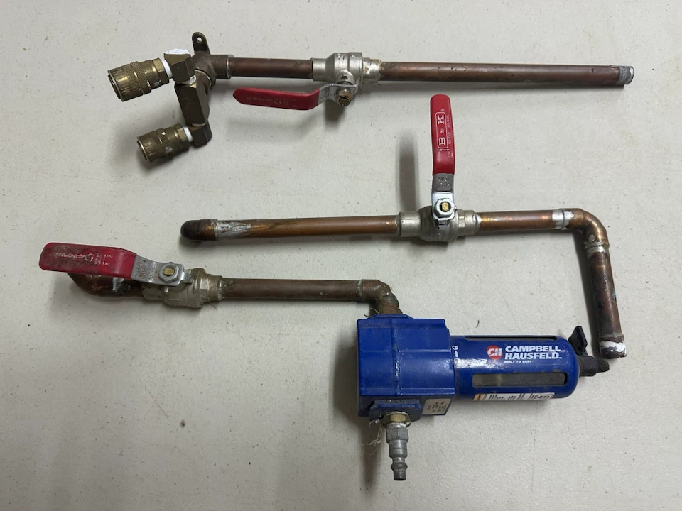Campbell Hausfeld air compressor filter and piping