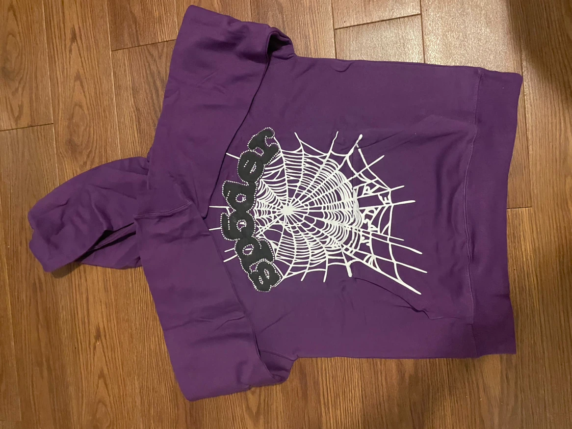 Sp5der Purple Spider Web Hoodie
