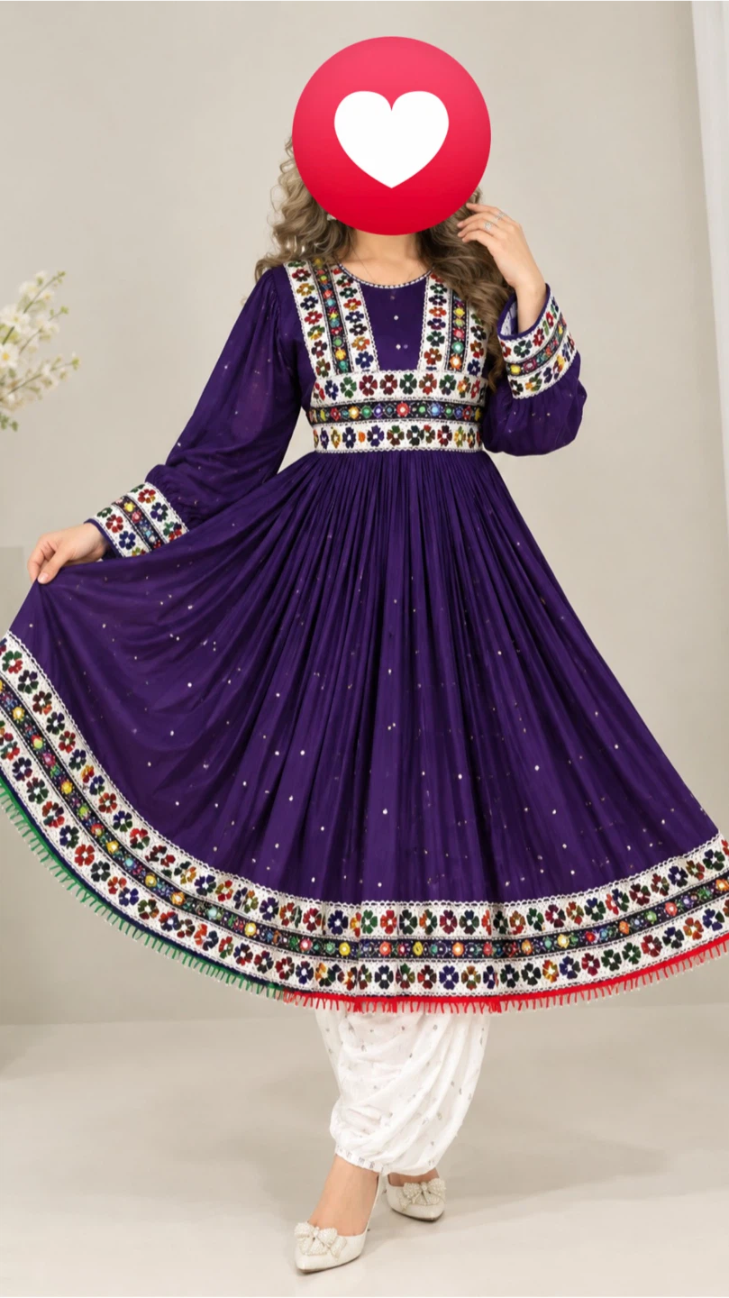 Purple Embroidered Traditional Dress - photo 2