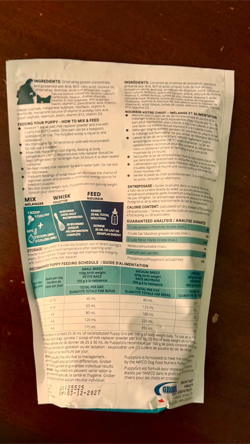 GROBER PETS PuppyGro Milk Replacement - photo 3