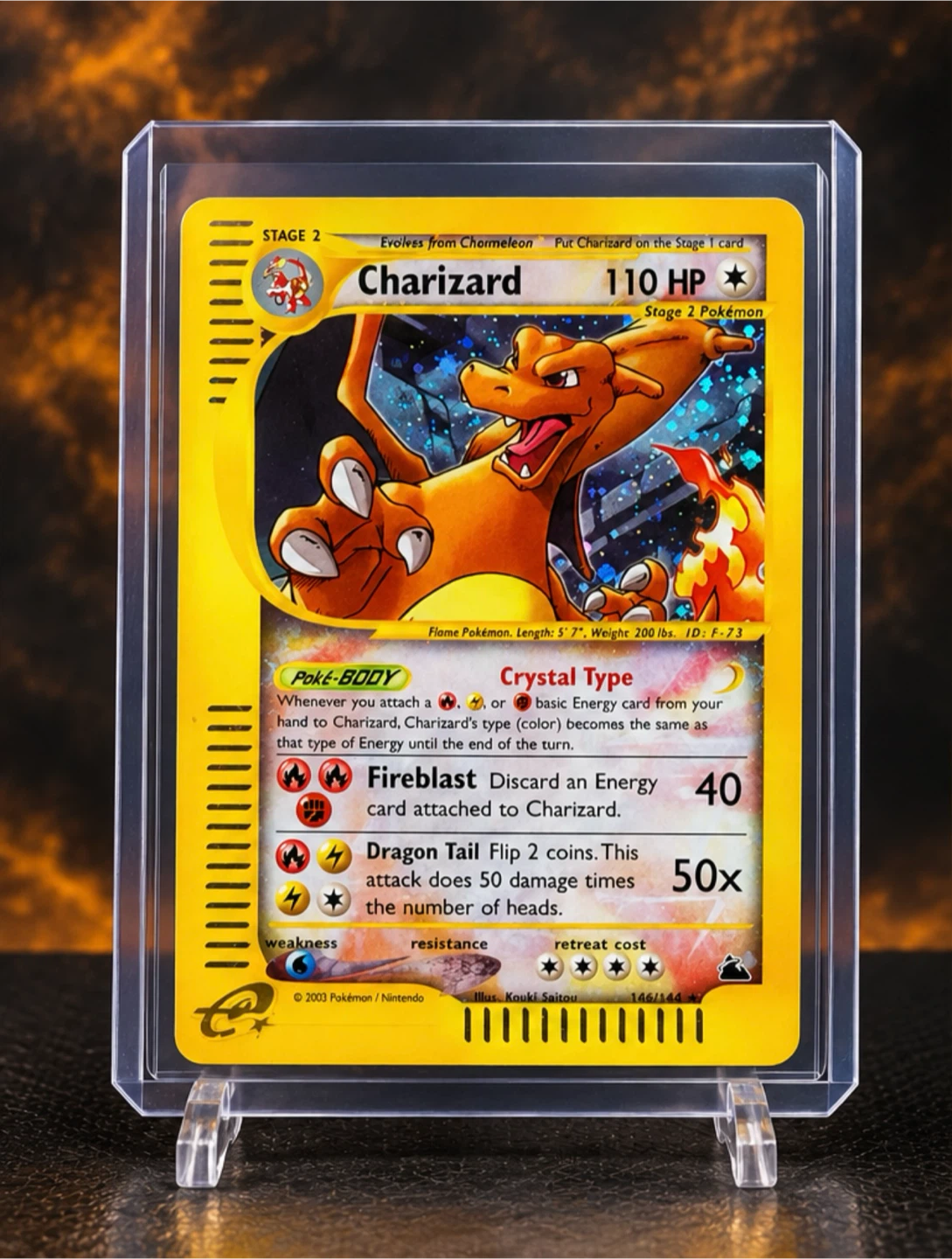 Charizard Crystal Type 146/144 Pokemon Card