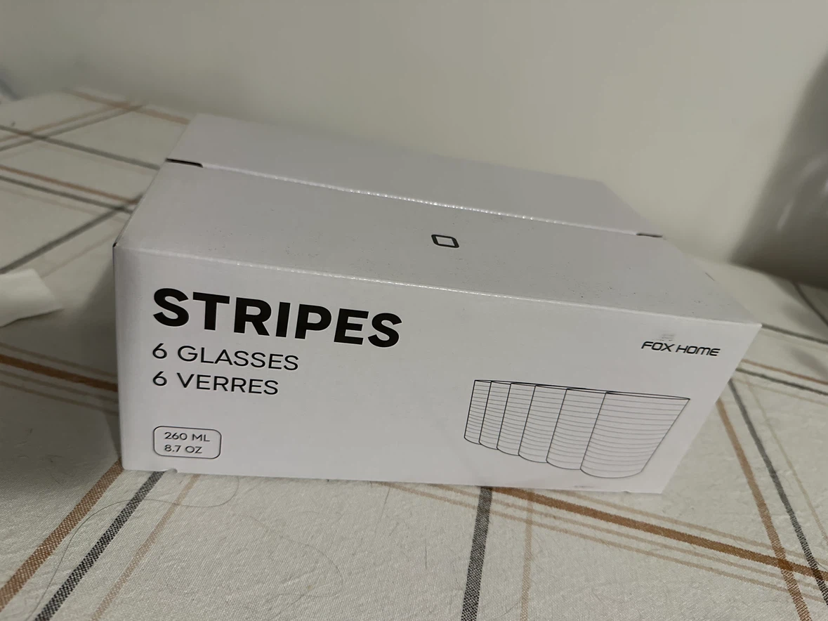 Brand New Fox Home Stripes Glass Set