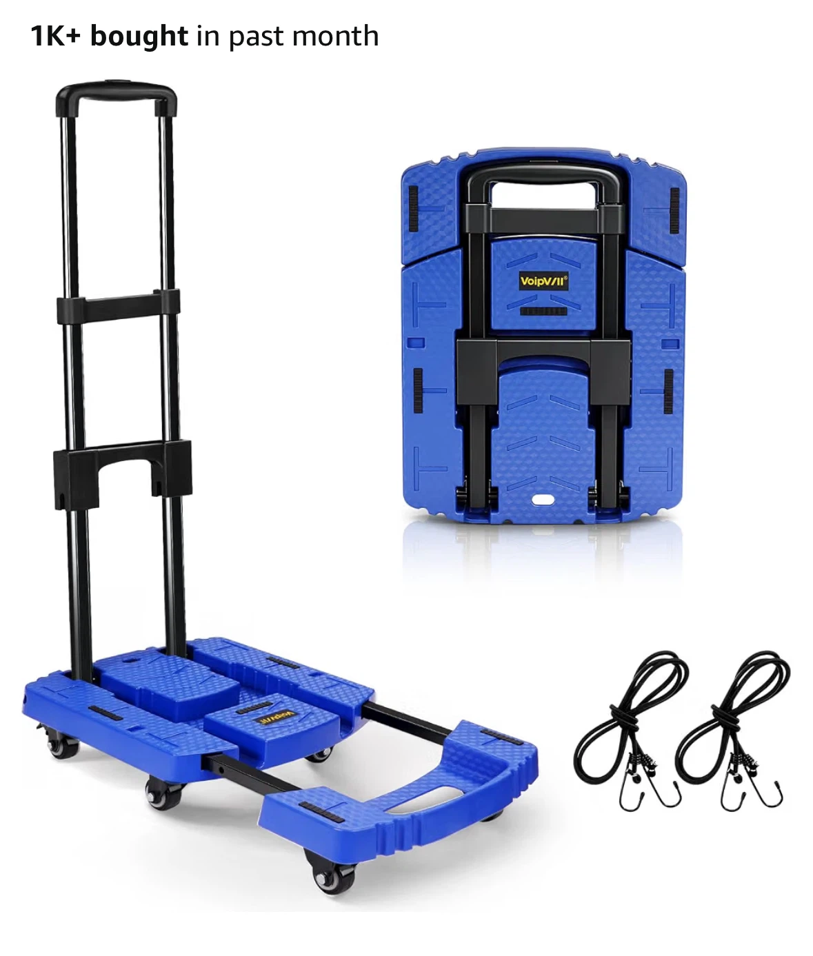Folding Hand Truck with Extendable Base(carry 600 lb)
