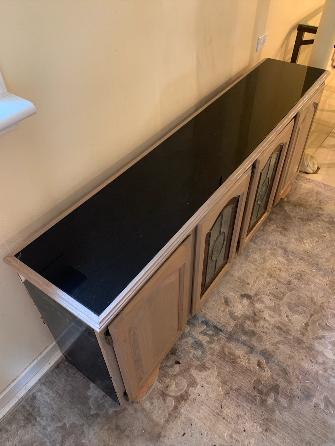 Oak Credenza with Glass Accent Doors - photo 2