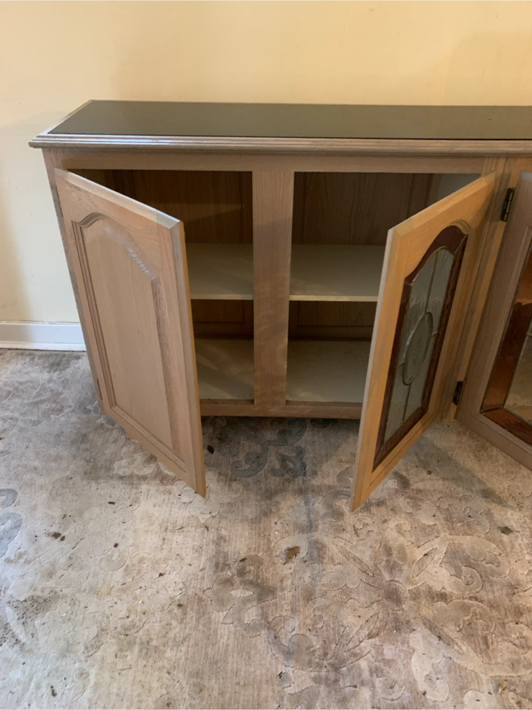 Oak Credenza with Glass Accent Doors - photo 4