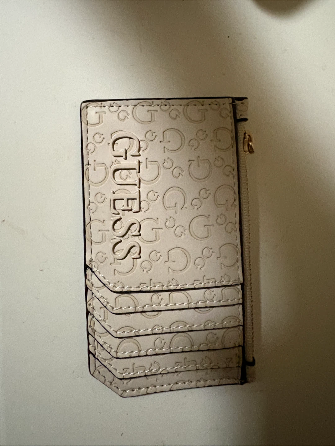 GUESS Cream Card Holder Wallet