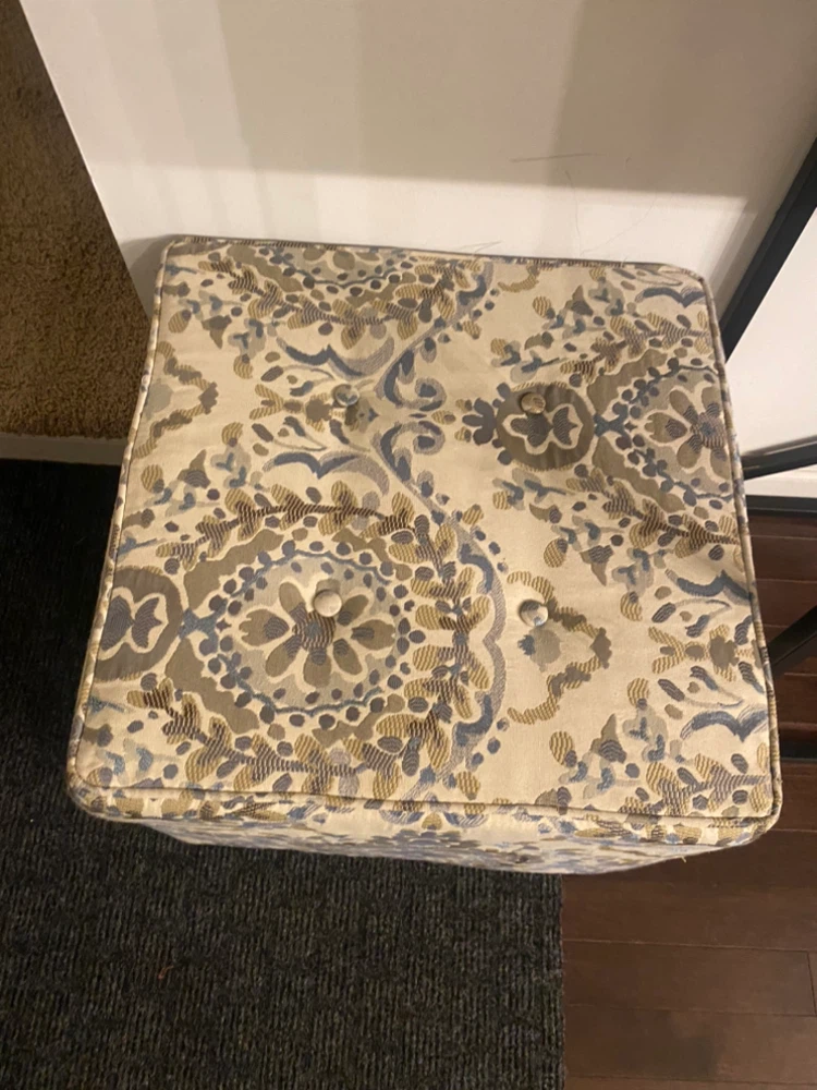 Patterned Fabric Ottoman