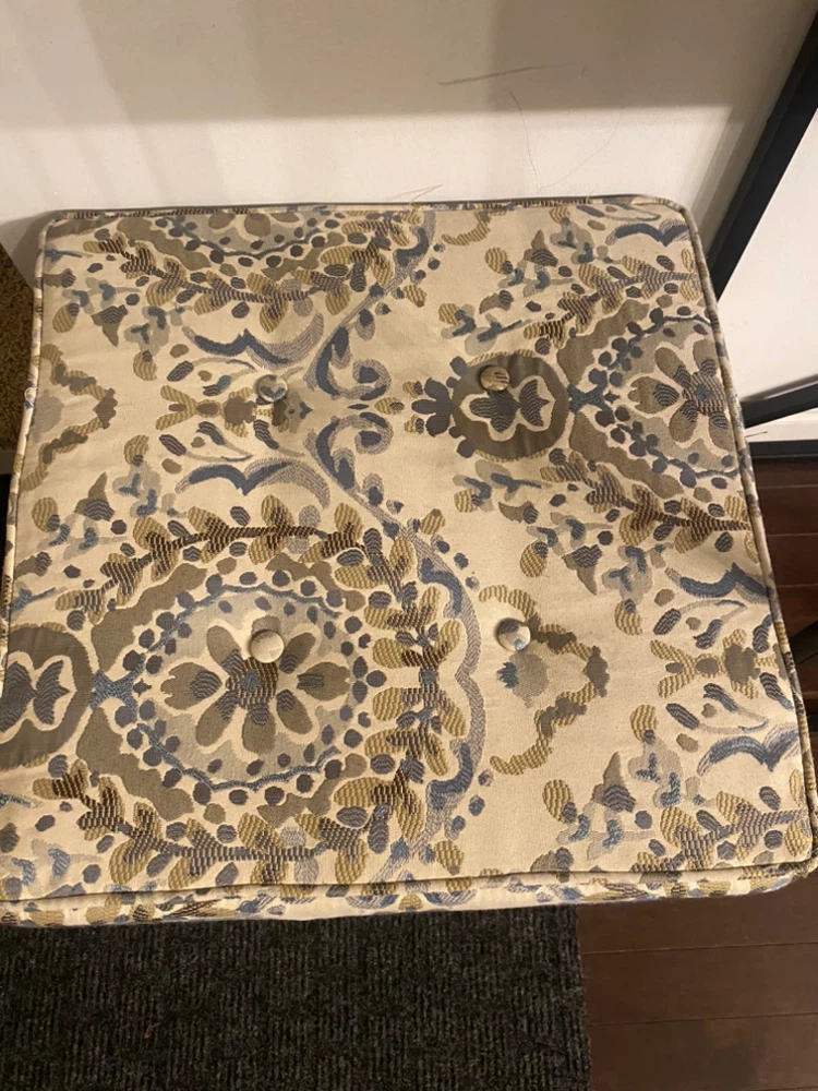 Patterned Fabric Ottoman - photo 2