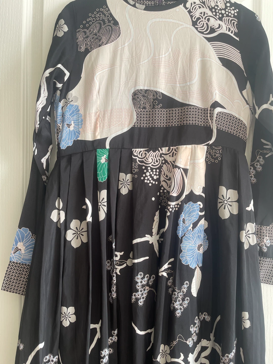 Black Long Sleeve Floral Print Dress - photo 3