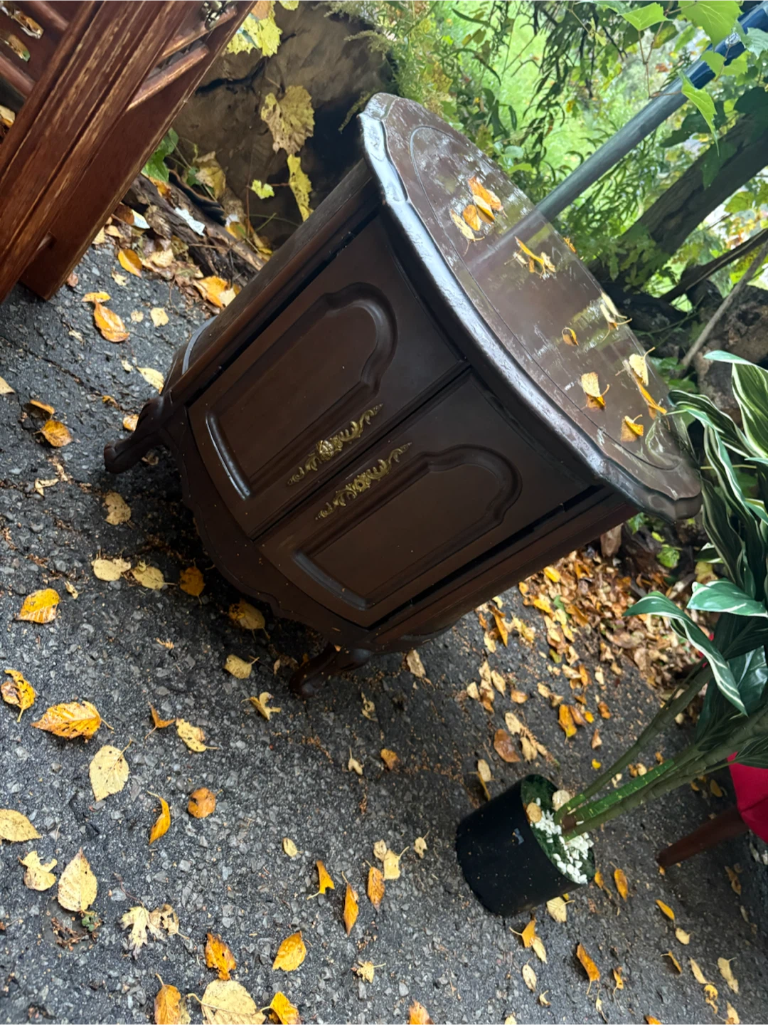 Vintage Dark Brown End Table