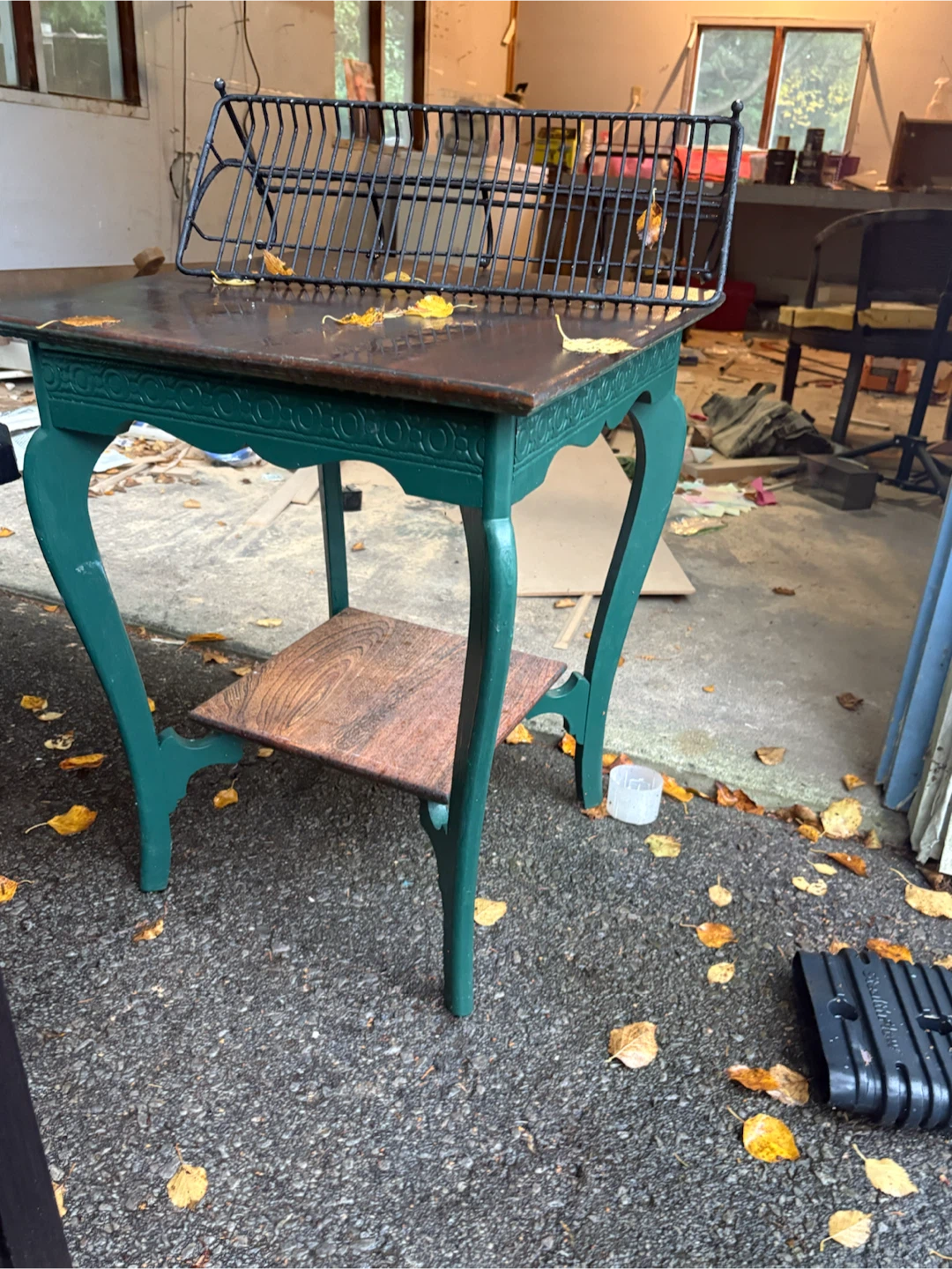 Vintage Green Accent Table
