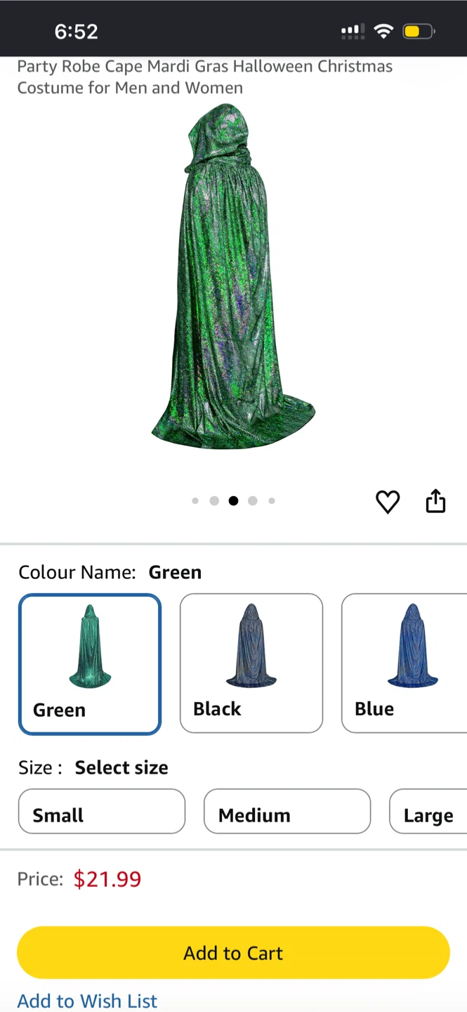 Rbenxia Shiny Hooded Cape Green