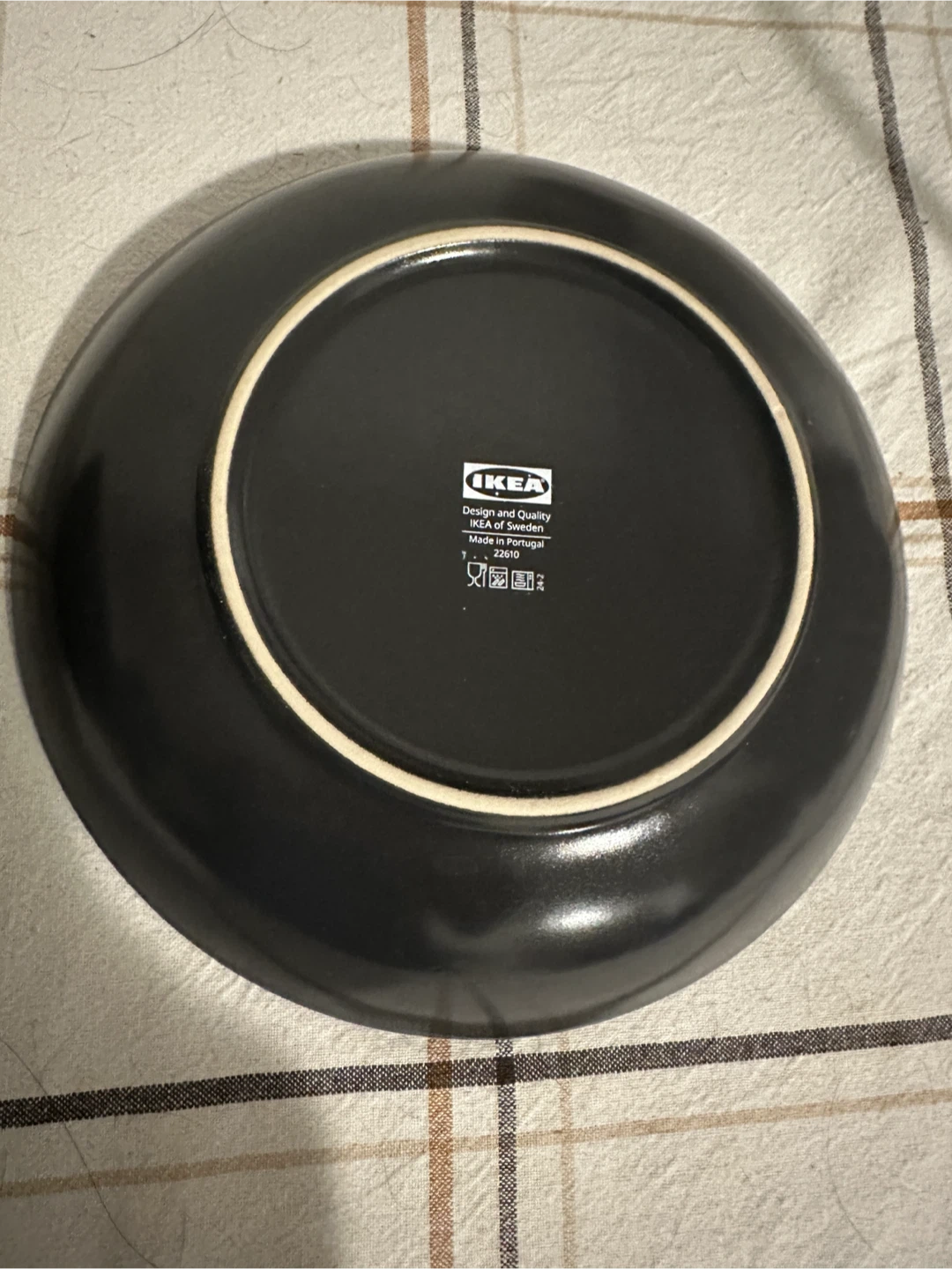IKEA set of 4 Black Ceramic Dinner Plate - photo 2