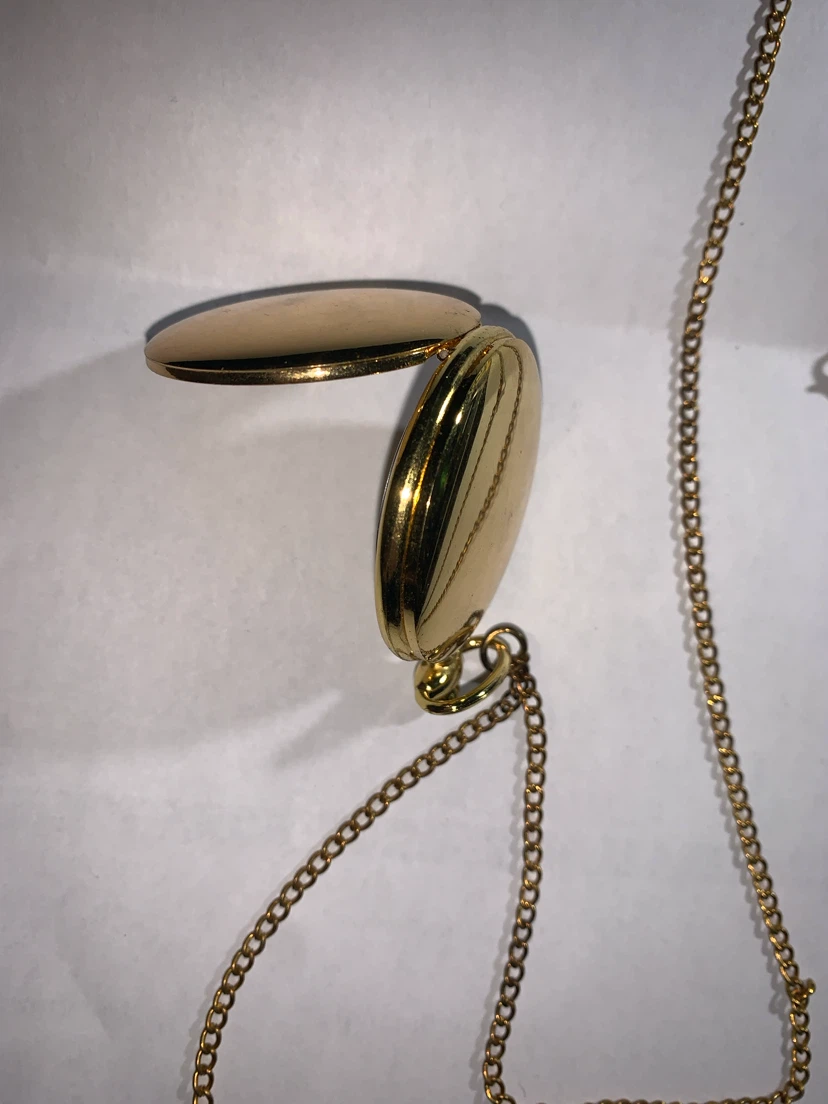 Gold Tone Quartz Pocket Watch with Chain - photo 3