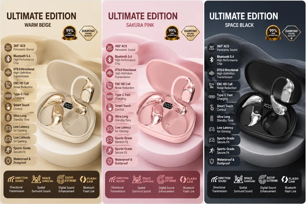 Brand New - Open-Ear Wireless Bluetooth Earbuds - photo 4