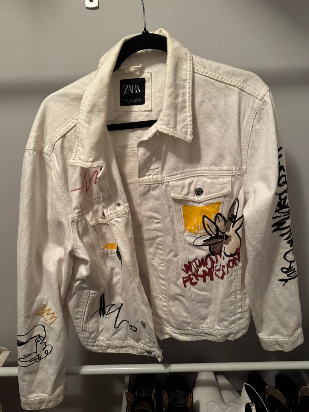 Zara Graphic Denim Jacket