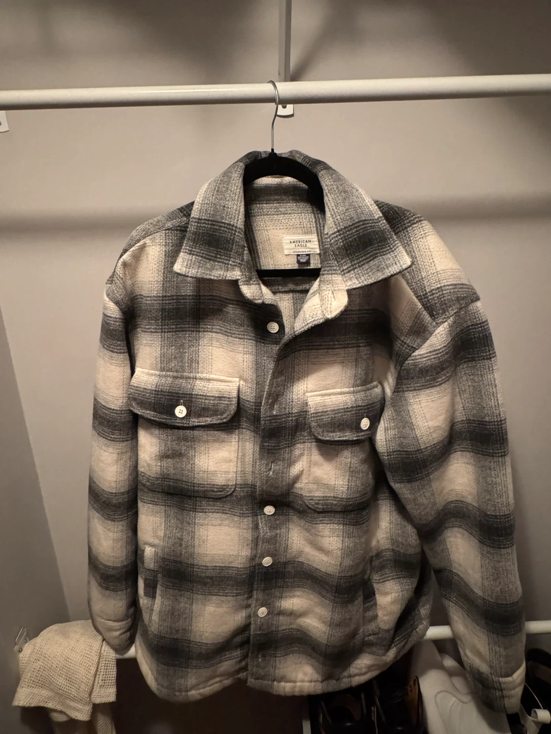 American Eagle Plaid Oversized Shirt Jacket