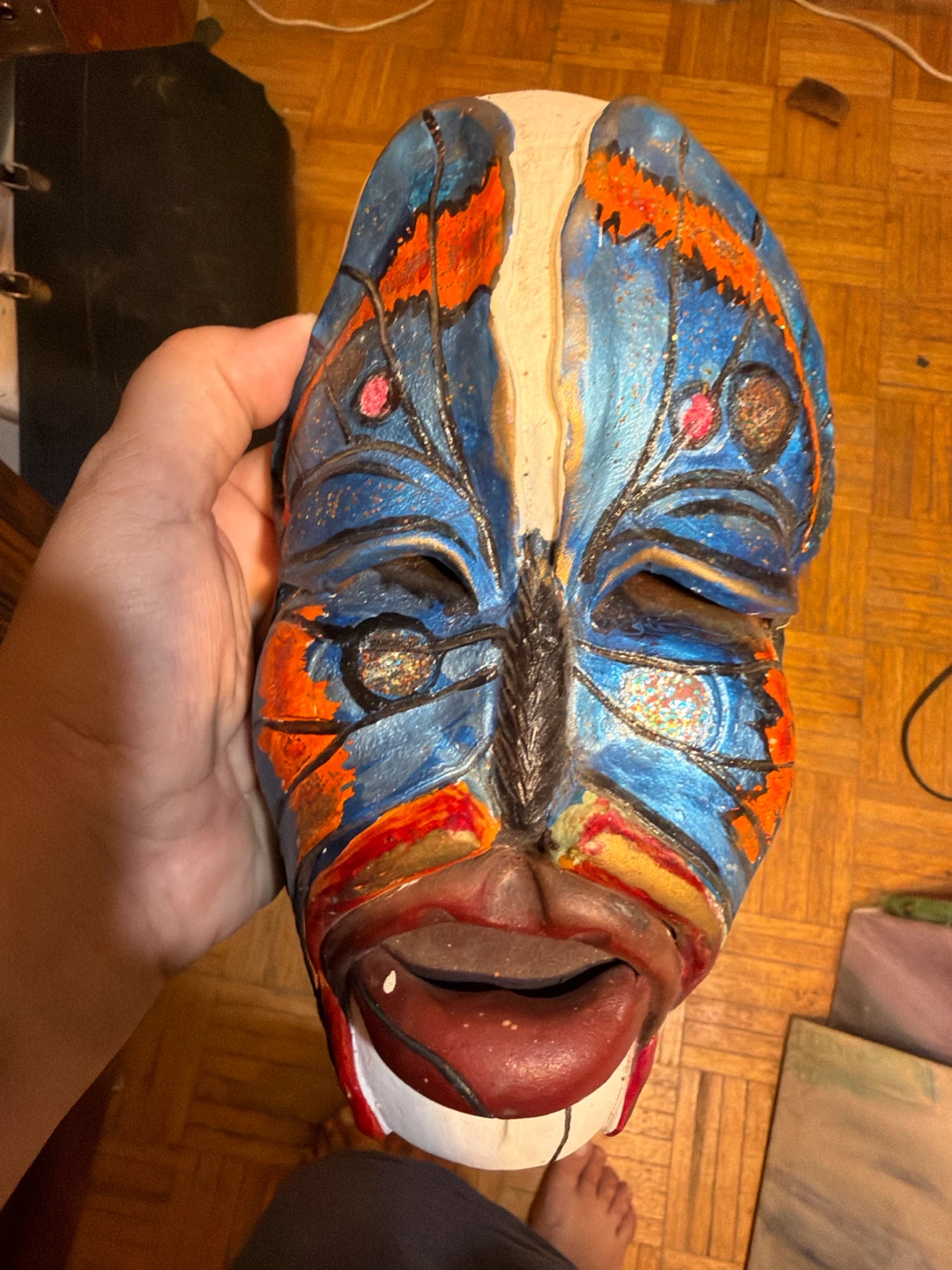 Decorative Hand-Painted Butterfly Face Mask