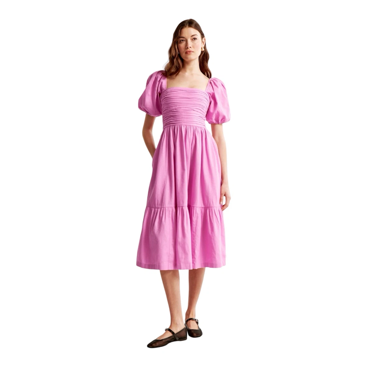 Abercrombie & Fitch Emerson Midi Dress in Pink Size S