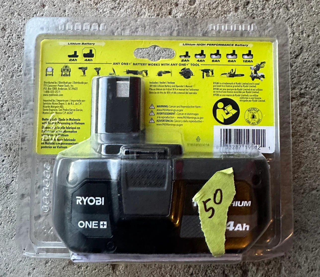 Firm price Ryobi ONE+ 18V 4Ah Lithium Battery - photo 2