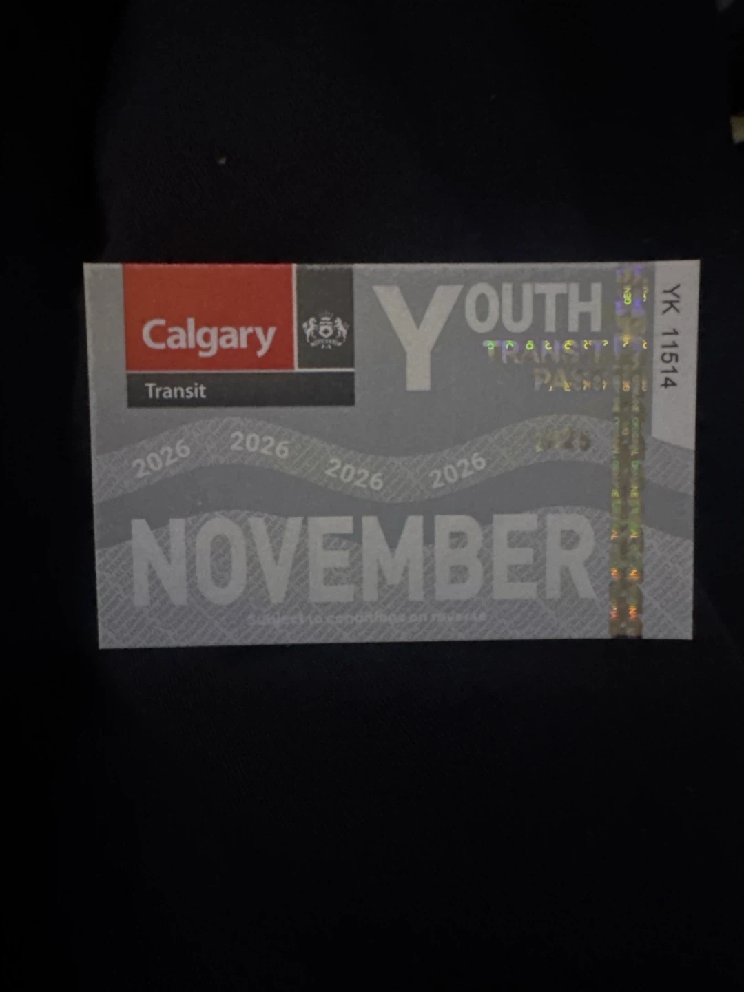 Calgary Transit Youth Pass November 2026