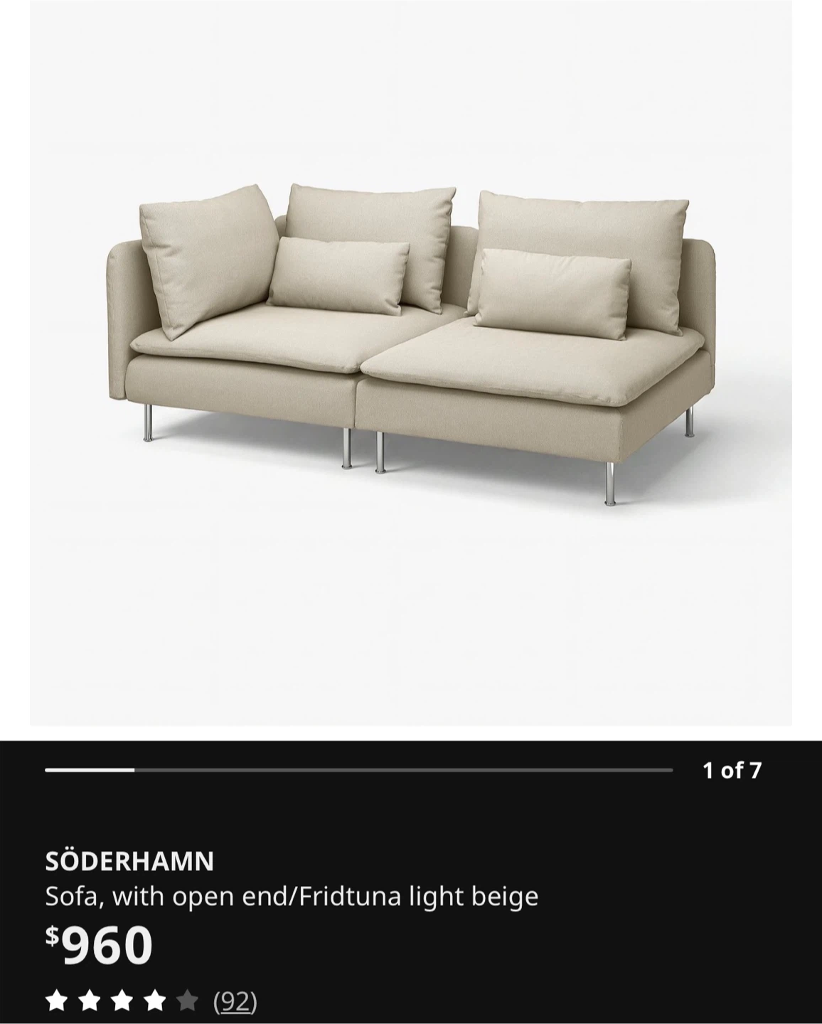 IKEA SÖDERHAMN Sofa, Light Beige - photo 2