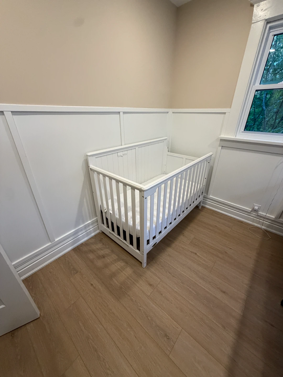 White Wooden Baby Crib