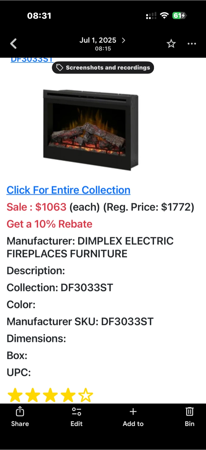 Dimplex Electric Fireplace DF3033ST - photo 2