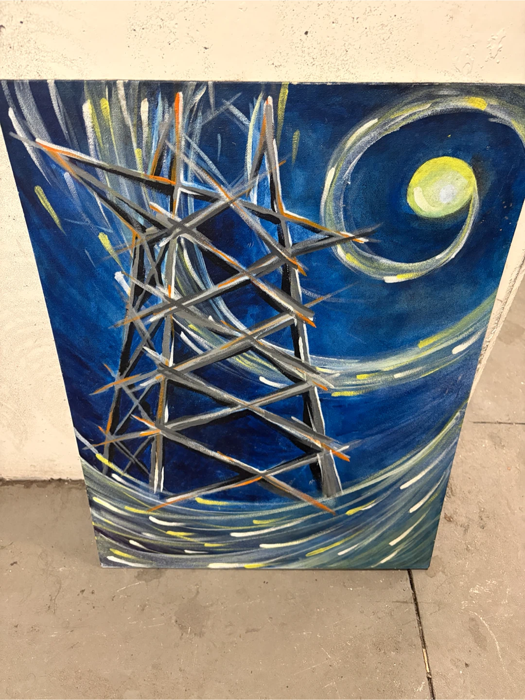 Abstract Power Tower Canvas Painting