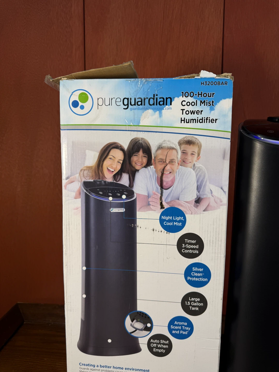PureGuardian 100h. Ultrasonic Cool Mist Tower 1.5Gal Humidifier - photo 4