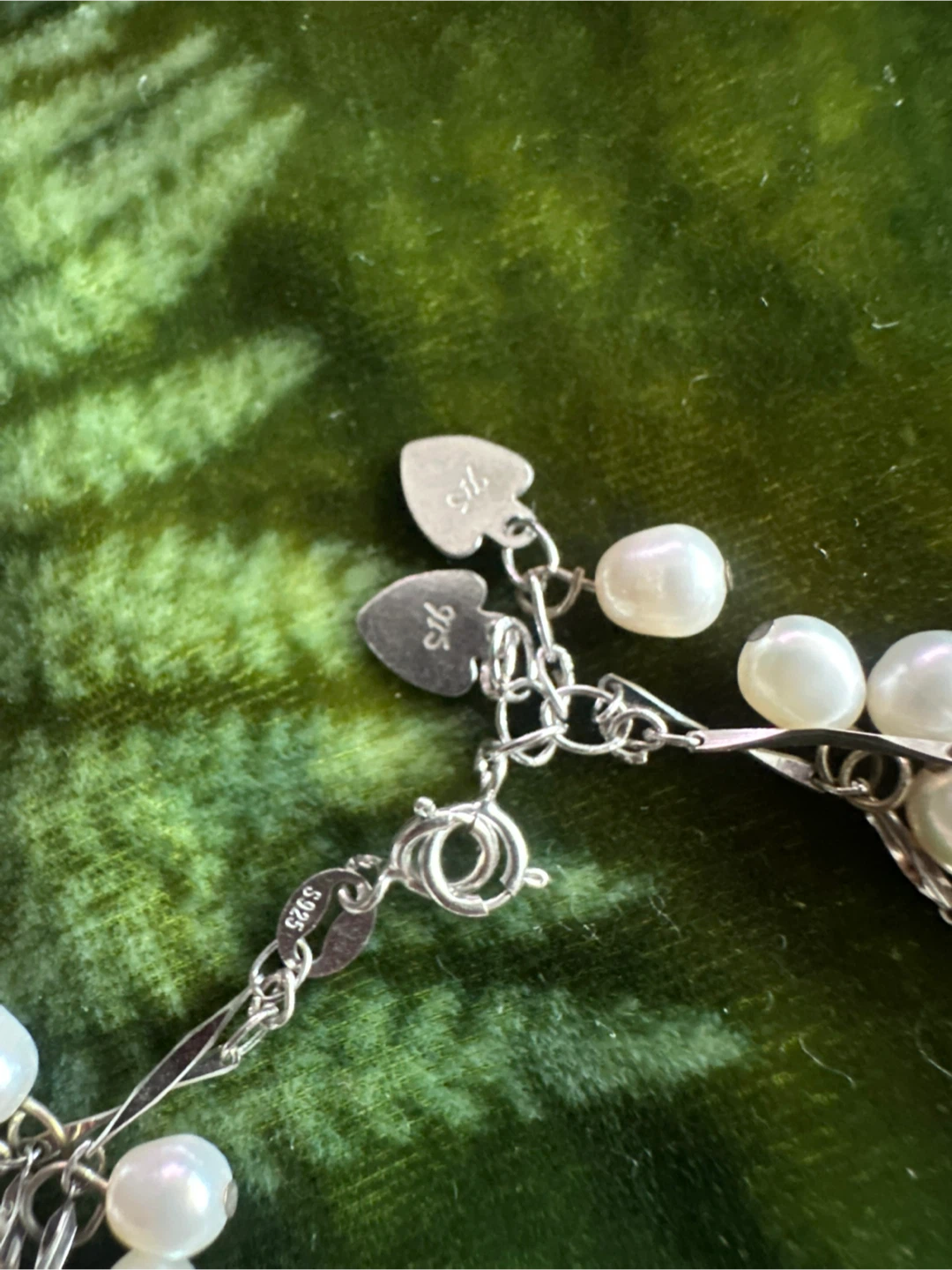 925 Sterling Silver natural Pearl Cluster Bracelet - photo 2